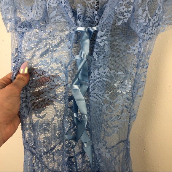 NWT Ethereal Dolls Kill Widow Blue Floral Lace Dress - Picture 6 of 10